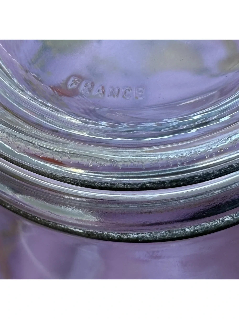 Vintage Fruit Print Glass Canister Wire Bail Jar 1.5L